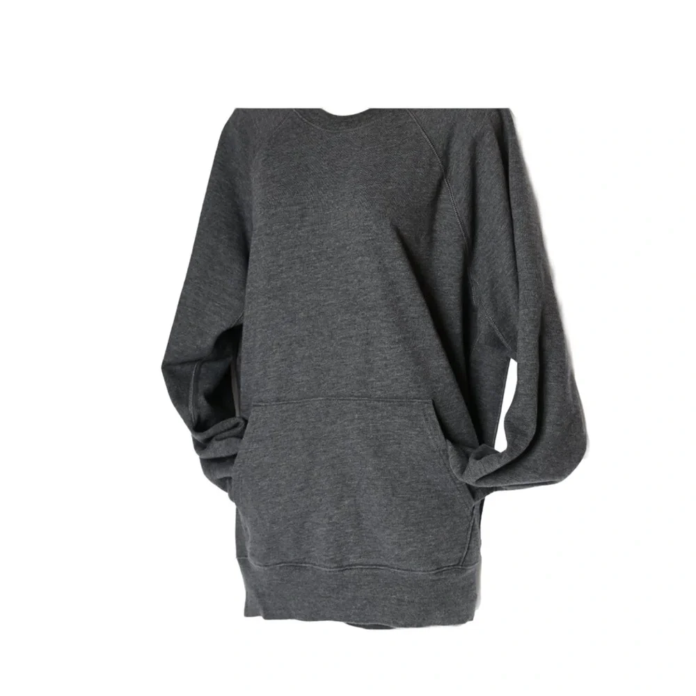J.CREW Vintage Grey Crewneck Sweatshirt Size Large with Front Pocket